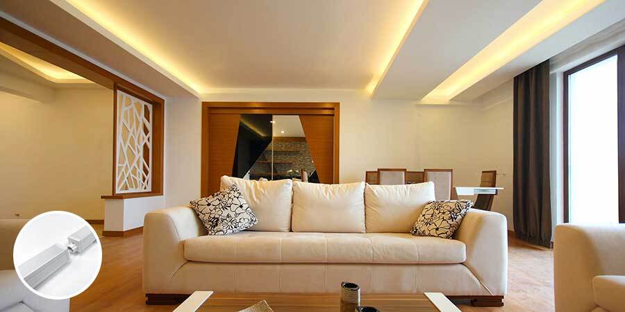 Living Room LED Fixtured Warm White Cove Lighting