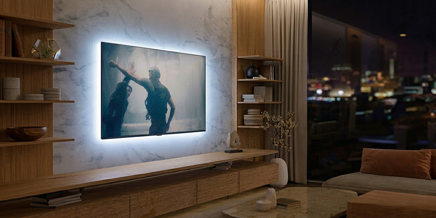 Living Room Behind TV LED lighting