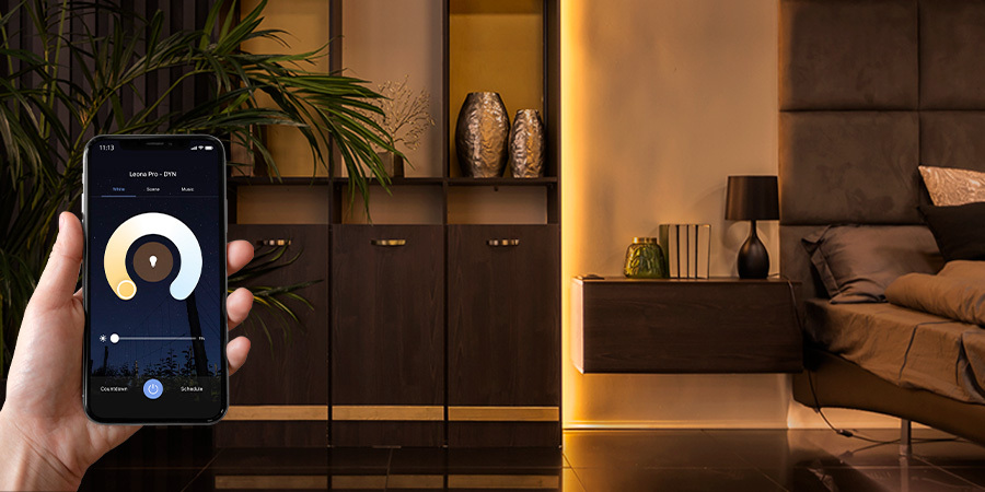 Leona Smart app controlling lights