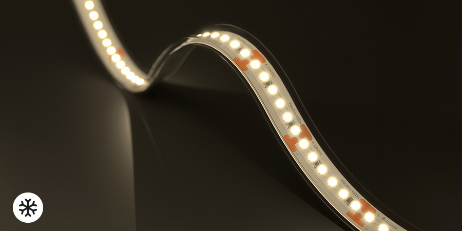 Warm white IP65 Flexfire LEDs strip light