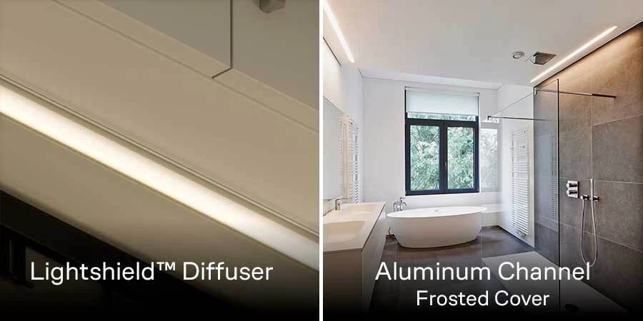Aluminum Channel Installations with Light Diffusers