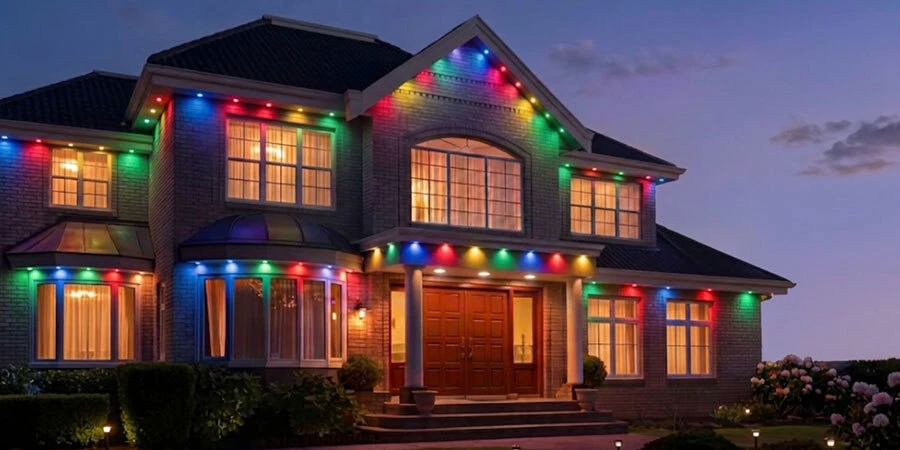 House eave RGB Pixel LED lighting