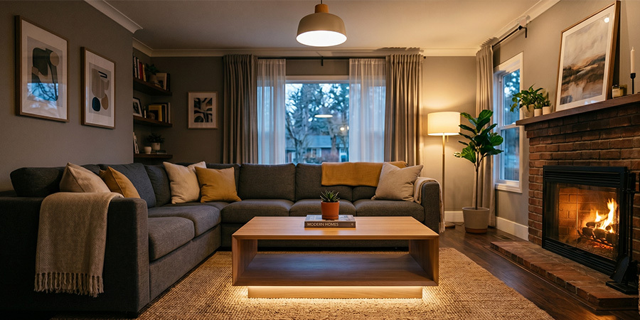 Living room coffee table lighting