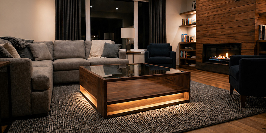 Living Room Coffee Table Lighting Under Table