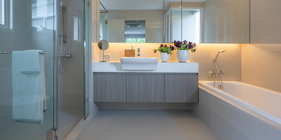 High CRI Architectural LED Strip Lighting Pops Modern vanity glowing with high CRI architectural LED strip lighting