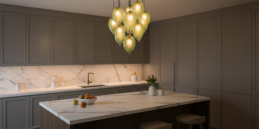 LED Pendant Lighting Above Kitchen Island