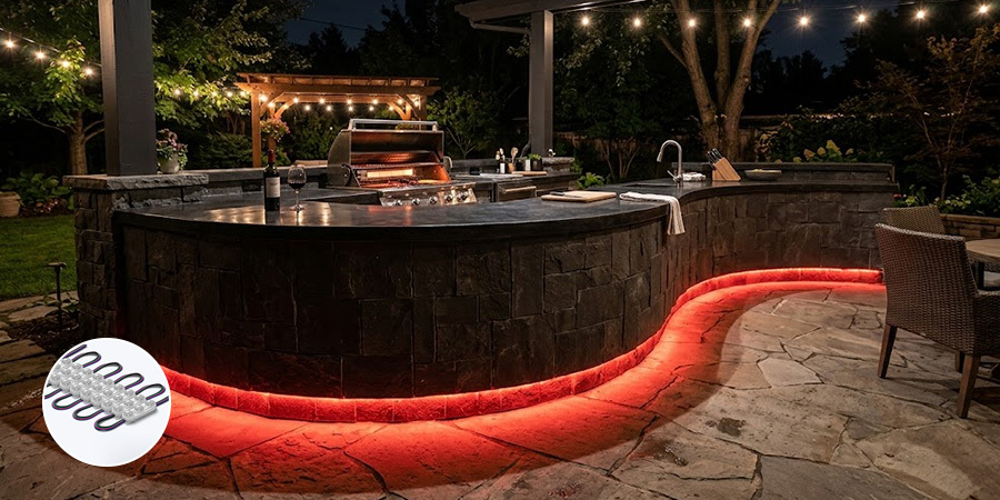 RGB Color Changing Outdoor BBQ Toe Kick Lighting