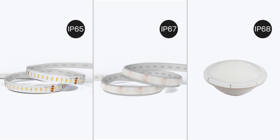 IP65, IP67, and IP68 LED light examples
