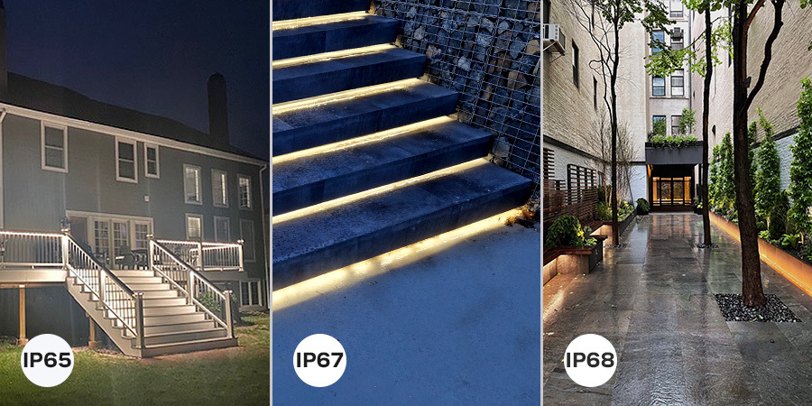 Outdoor projects with IP65, IP67, and IP68 LED strip lighting