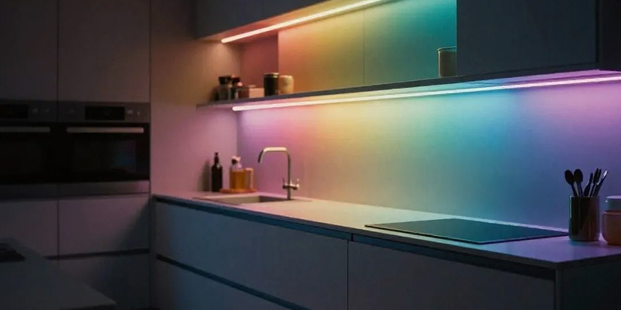 RGB Pixel undercabinet kitchen lighting