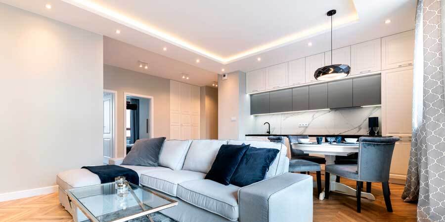 Natural White LED Strip Living Room Cove Lighting