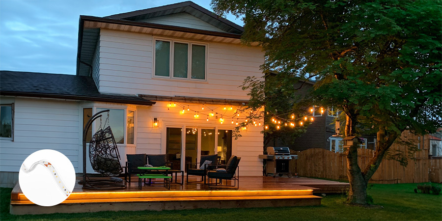 Outdoor Patio/Deck Decoration Warm Lighting Toe Kick
