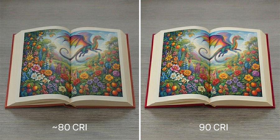 Color Rendering Index for reading