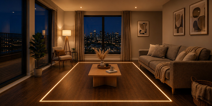LEd living room walk over lights