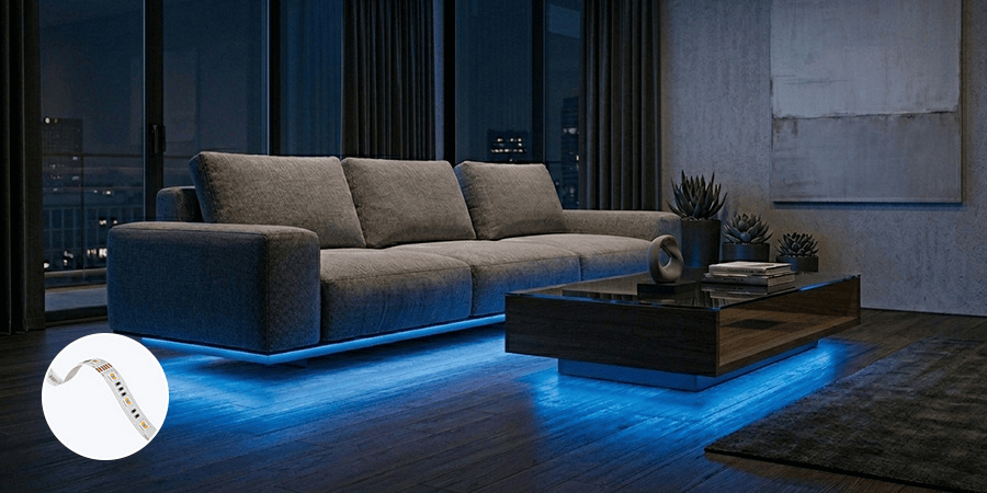 Living Room Sofa & Table Toe Kick RGB Color Changing Light