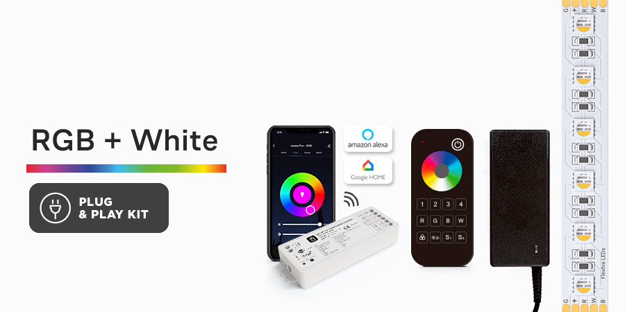 RGB + White Flexfire LEDs Strip Light Kit