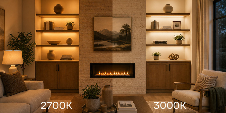 2700K vs 3000K CCT Warm White Light