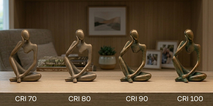 CRI Comparison Images from 70 to 100