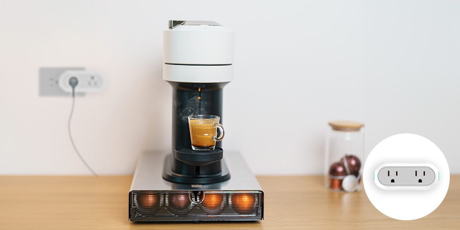 Coffee maker connected to Leona Smart Home Plug