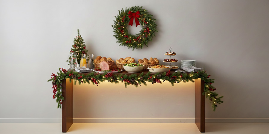 Console table LED lighting decoration with under desk LED light