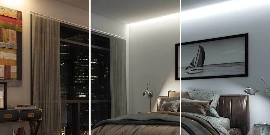 Bedroom lighting different color temperature examples