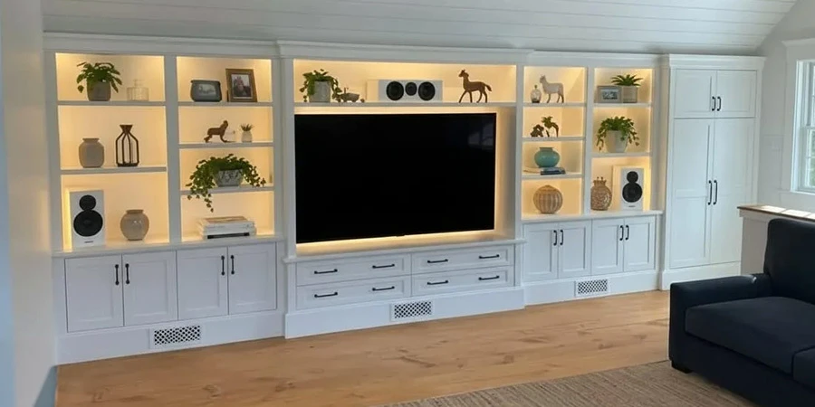 Wall TV and Shelves LED Backlight