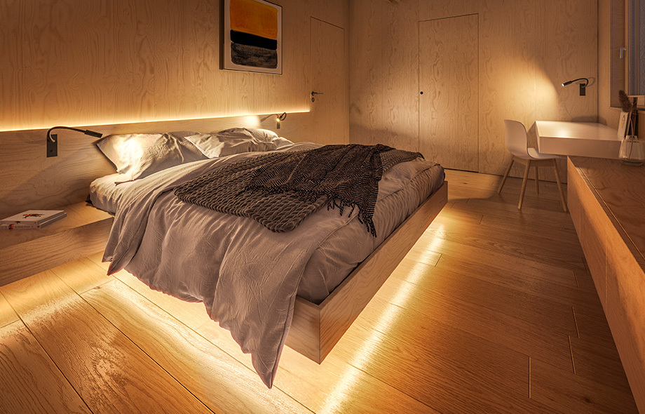 Under bed lighting using tunable white LED Strip Lights