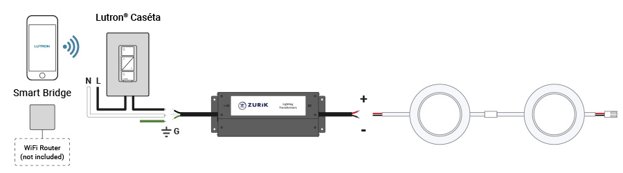 Puck Light kit with smart home controller installation diagram