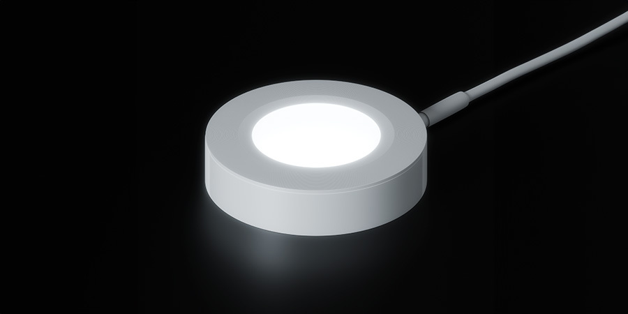 Close up of a Flexfire LEDs victory puck light