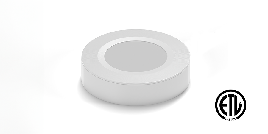 Victory Select LED puck light with ETL certified logo