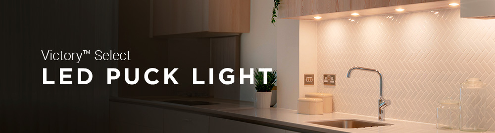 Under cabinet lighting using LED puck lights