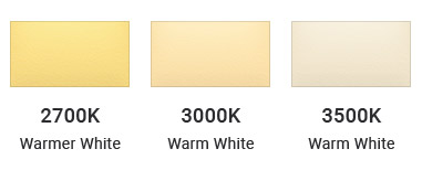 2700K 3000K and 3500K LED color temperatures