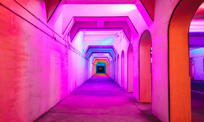 Architectural color changing lighting using LED strip lights