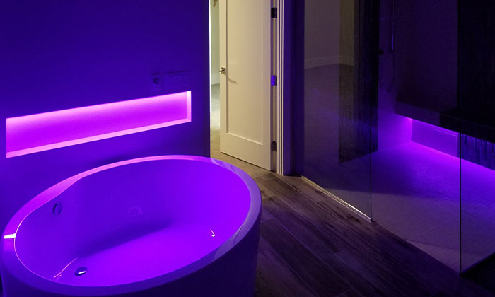 bathroom lighting using color changing LED strip lights