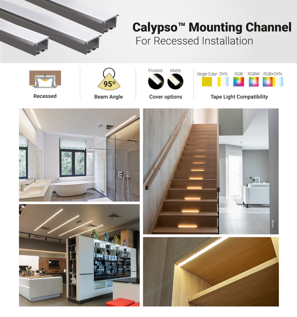 Calypso Mounting Channel for recessed installation