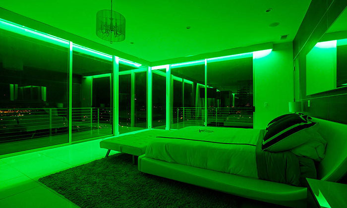 bedroom lighting using RGB color changing LED strips