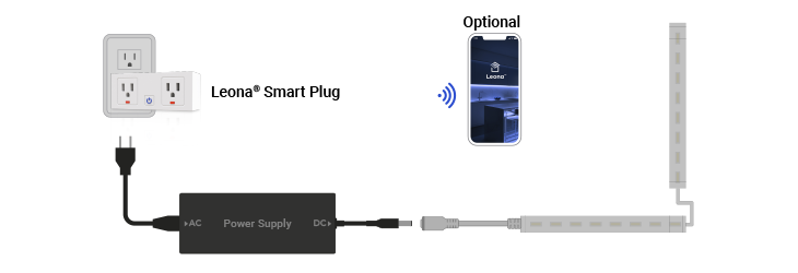 LED light bar installation diagram with smart plug