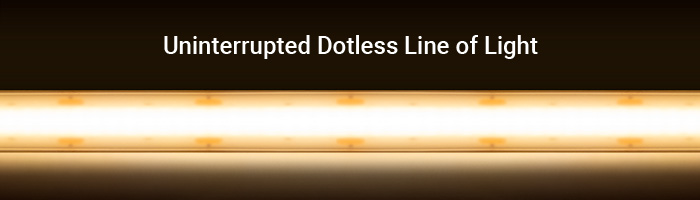 diffused flexible LED strip for dotless lines of light