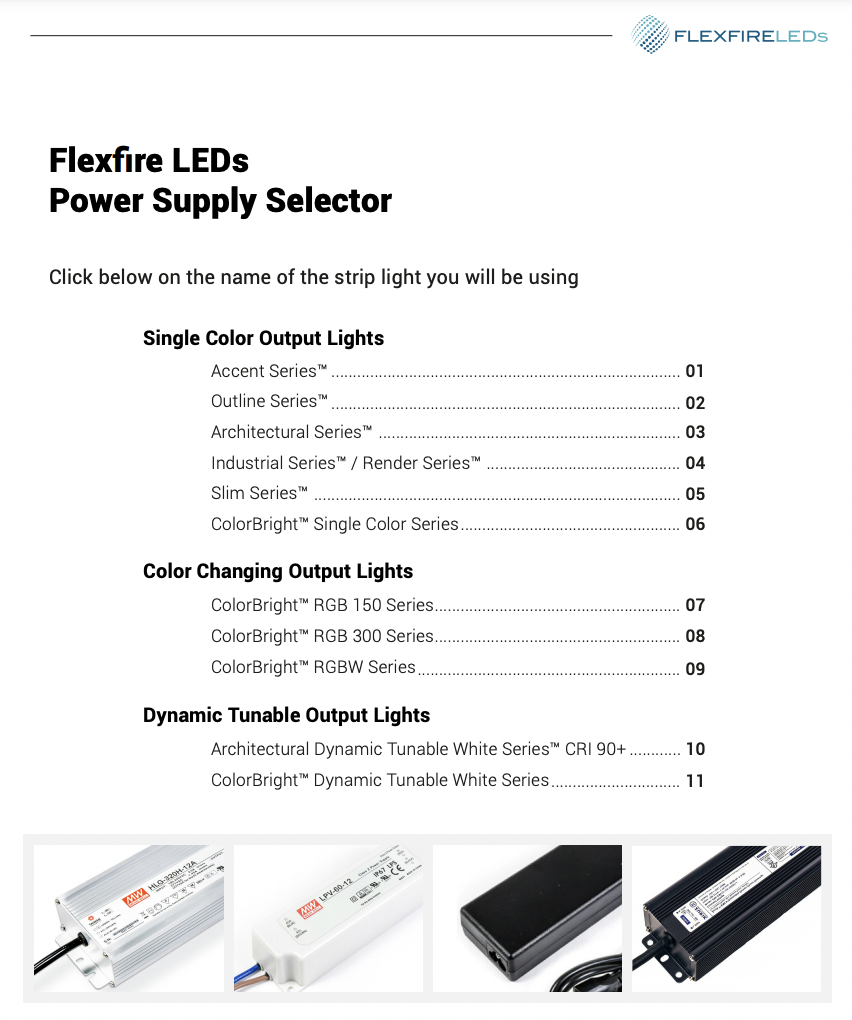 LED strip light power supply charts - 7 easy steps to finding your correct  LED power supply