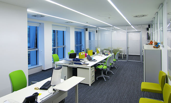 office and workspace lighting using commercial grade LED strip lights