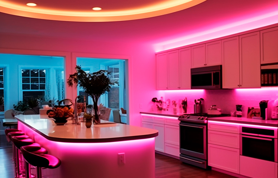 Leona RGB Tunable White Open Kitchen Design