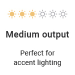 medium output LED strip light for accent lighting