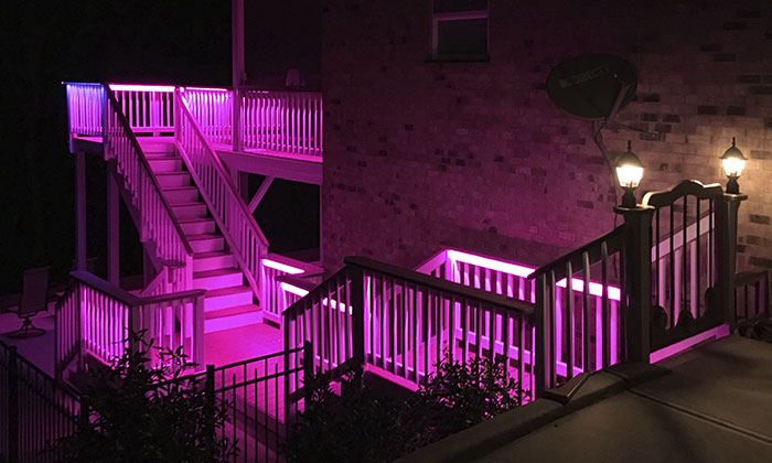 Outdoor lighting example with waterproof LED strip lights