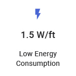 low energy consumption LED strip light 1.5 Watts per foot 