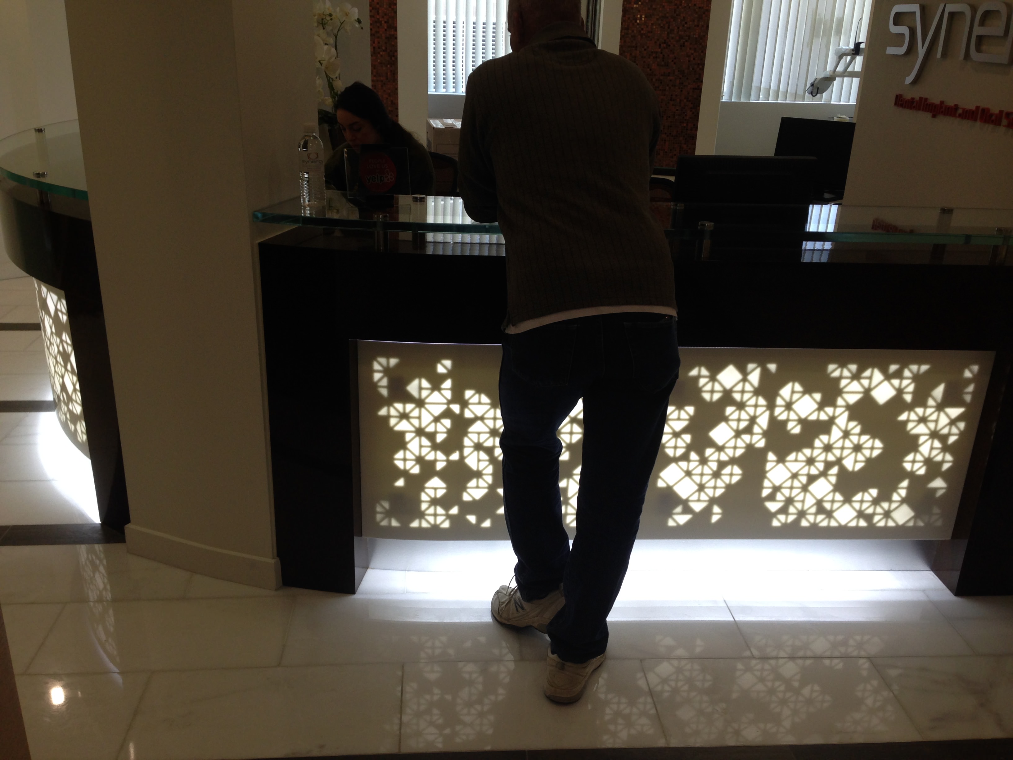 reception desk backlighting hotel 