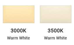 3000K and 3500k LED white CCT color temperatures 