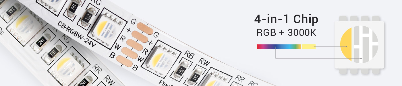 4-in-1 chip RGBW LED strip light