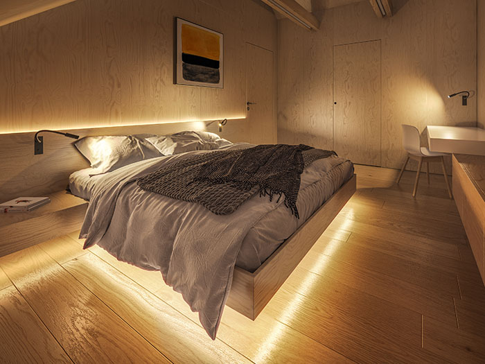 bedroom ambience lighting using LED strip lights