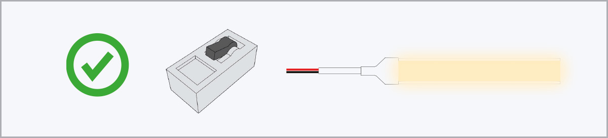 Turn on LED strip light diagram