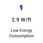 low energy consumption LED strips with 2,9 watts per foot